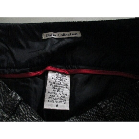 Dalia Collection Gray Wool Blend Career Pants Size 6 Lined Flat Front Wide Leg - Picture 2 of 5